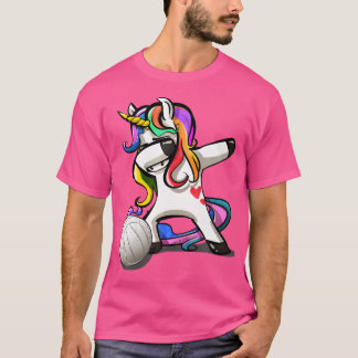 Dabbing Unicorn Volleyball Sport Boys Girls T-shirt
