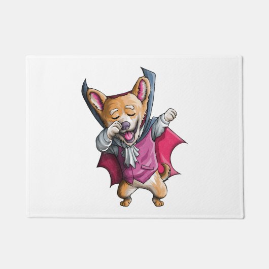 Dabbing Vampire Corgi Leuke Halloween Corgi Grappi Deurmat (Voorkant)