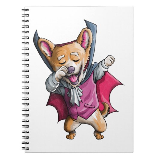 Dabbing Vampire Corgi Leuke Halloween Corgi Grappi Notitieboek (Voorkant)