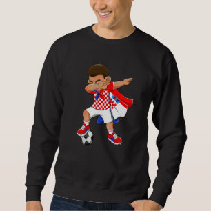 Dabbing Voetbal Boy Kroatië Football Vlag Kinder Trui