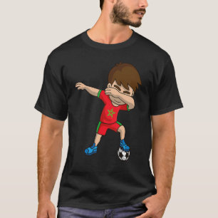 Dabbing Voetbal Boy Marokko Vlag Moren Vrede Moors T-shirt