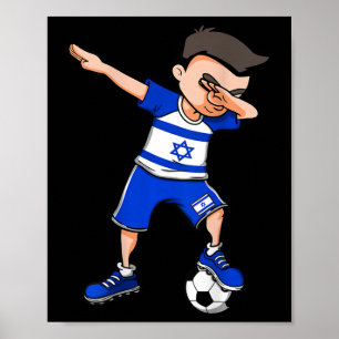 Dabbing Voetbal Jongen - Israël Jersey Israël Voet Poster