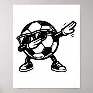 Dabbing Voetbal Ll Grappige Sport Speler Dab Dans Poster