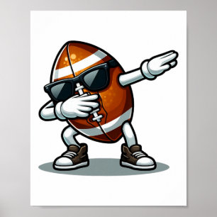 Dabbing Voetbalshirt Vintage Retro Kleding Uni-k Poster