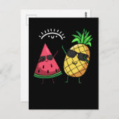 Dabbing Watermelon Pineapple Kawaii Summer Fruits Briefkaart (Voorkant / Achterkant)