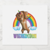 Dabbing Weinercorn Dachshund Halloween Funny Dab D Sparkling Wijnetiket (Enkel label)