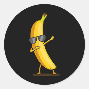 Dabbing Yellow Banana - Dab Funny Dancing Fruit Ronde Sticker