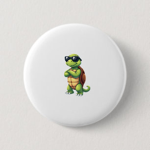 Dabbing Zee Turtle Dierenvriend Save the Turtles ( Ronde Button 5,7 Cm