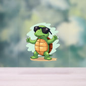 Dabbing Zee Turtle Dierenvriend Save the Turtles T Acryl Bord (Neutraal)