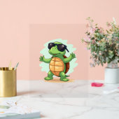 Dabbing Zee Turtle Dierenvriend Save the Turtles T Acryl Bord (Huwelijk)