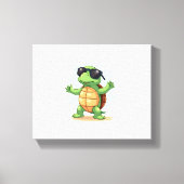 Dabbing Zee Turtle Dierenvriend Save the Turtles T Canvas Afdruk (Voorkant)