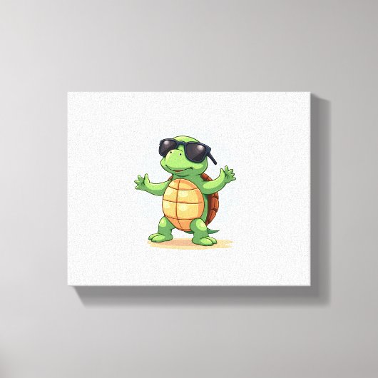 Dabbing Zee Turtle Dierenvriend Save the Turtles T Canvas Afdruk (Voorkant)