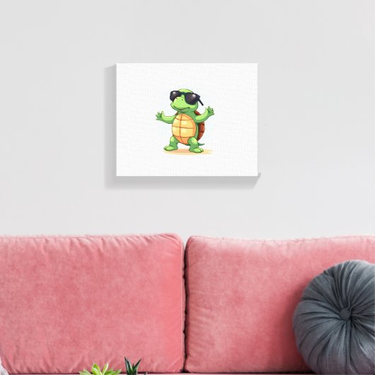 Dabbing Zee Turtle Dierenvriend Save the Turtles T Canvas Afdruk (Insitu (Woonkamer))