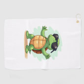 Dabbing Zee Turtle Dierenvriend Save the Turtles T Golfhanddoek (Horizontaal)