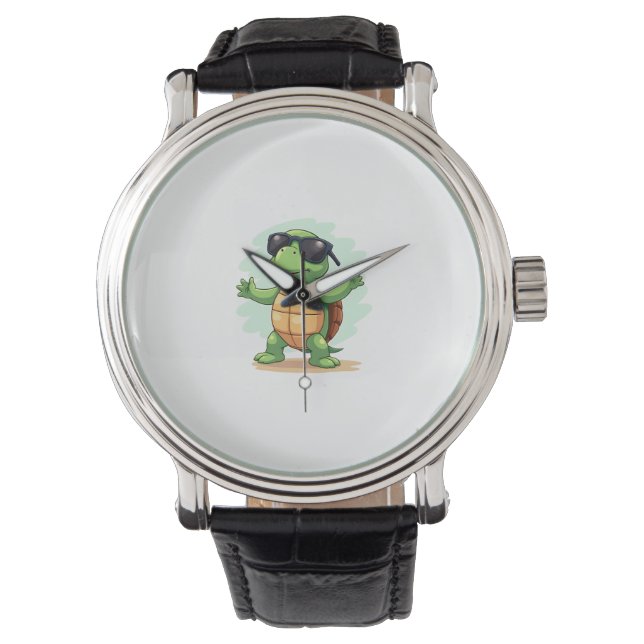 Dabbing Zee Turtle Dierenvriend Save the Turtles T Horloge (Voorkant)
