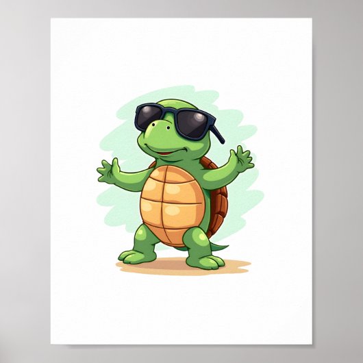 Dabbing Zee Turtle Dierenvriend Save the Turtles T Poster (Voorkant)
