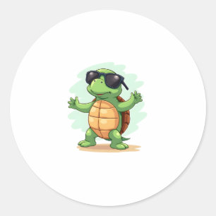 Dabbing Zee Turtle Dierenvriend Save the Turtles T Ronde Sticker
