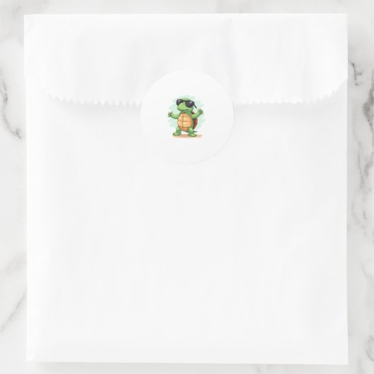 Dabbing Zee Turtle Dierenvriend Save the Turtles T Ronde Sticker (Tas)