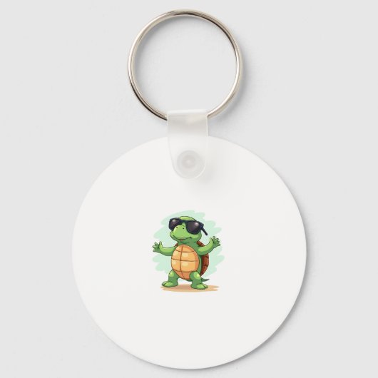 Dabbing Zee Turtle Dierenvriend Save the Turtles T Sleutelhanger (Voorkant)