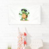 Dabbing Zee Turtle Dierenvriend Save the Turtles T Spandoek (Insitu)