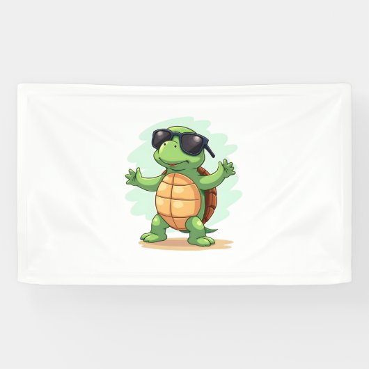 Dabbing Zee Turtle Dierenvriend Save the Turtles T Spandoek (Horizontaal)
