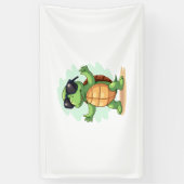 Dabbing Zee Turtle Dierenvriend Save the Turtles T Spandoek (Verticaal)