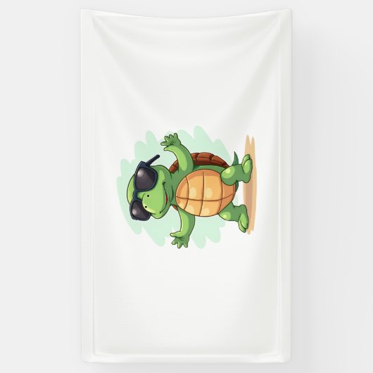 Dabbing Zee Turtle Dierenvriend Save the Turtles T Spandoek (Verticaal)