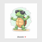 Dabbing Zee Turtle Dierenvriend Save the Turtles T Sticker (Vel)