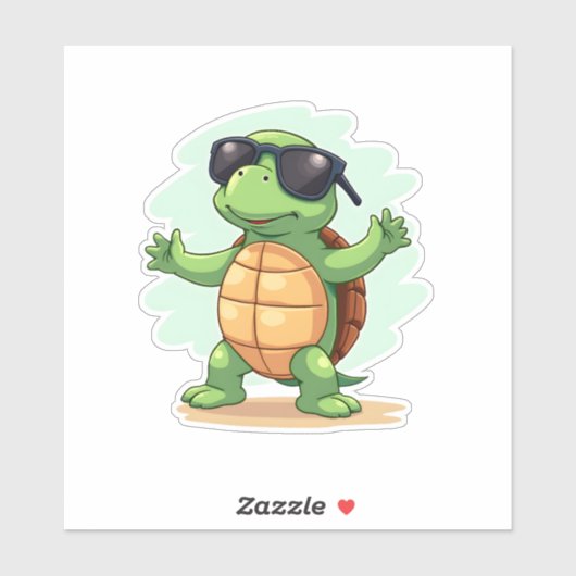 Dabbing Zee Turtle Dierenvriend Save the Turtles T Sticker (Vel)