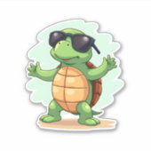 Dabbing Zee Turtle Dierenvriend Save the Turtles T Sticker (Voorkant)