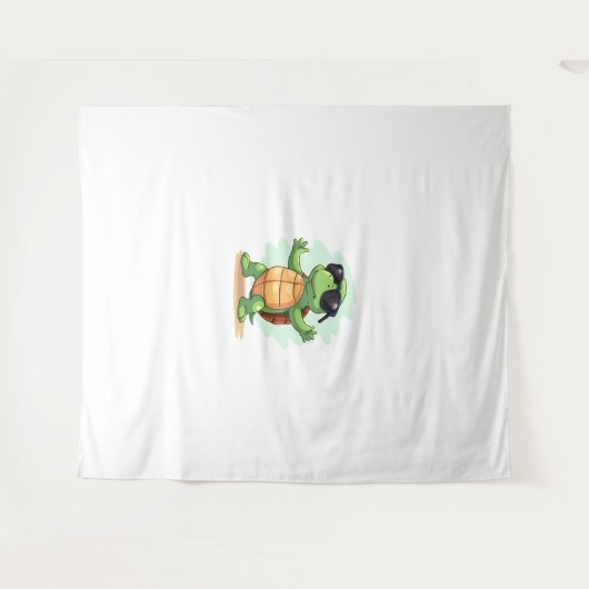 Dabbing Zee Turtle Dierenvriend Save the Turtles T Wandkleed (Voorkant (horizontaal))