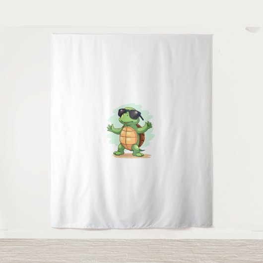Dabbing Zee Turtle Dierenvriend Save the Turtles T Wandkleed (Voorkant)
