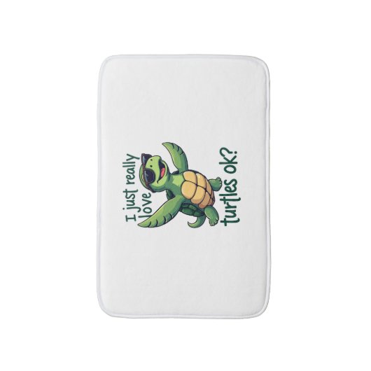 Dabbing Zee Turtle Ik hou gewoon echt van Turtles  Badmat (Voorkant Verticaal)