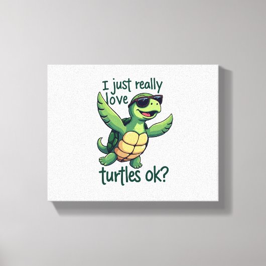 Dabbing Zee Turtle Ik hou gewoon echt van Turtles  Canvas Afdruk (Voorkant)