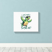 Dabbing Zee Turtle Ik hou gewoon echt van Turtles  Canvas Afdruk (Insitu (Houten vloer))