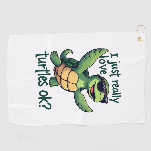 Dabbing Zee Turtle Ik hou gewoon echt van Turtles  Golfhanddoek (Horizontaal)
