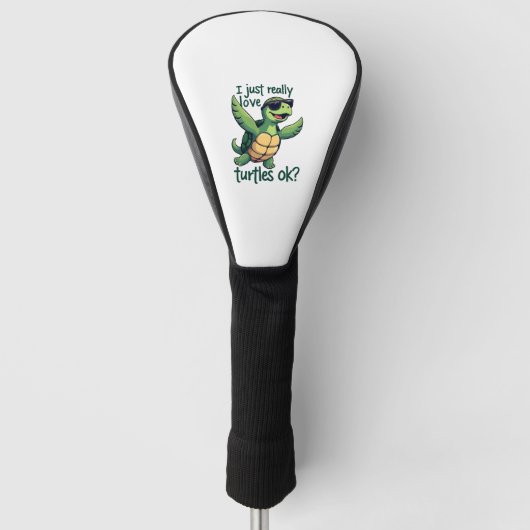 Dabbing Zee Turtle Ik hou gewoon echt van Turtles Golfheadcover (Voorkant)