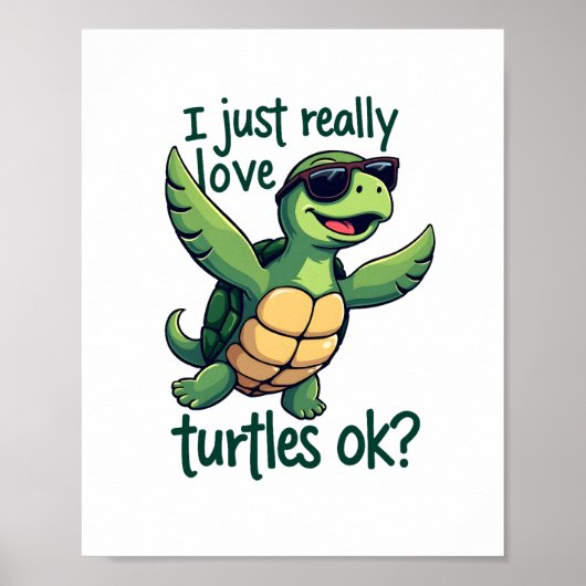Dabbing Zee Turtle Ik hou gewoon echt van Turtles  Poster (Voorkant)
