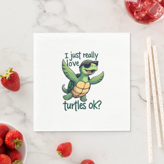 Dabbing Zee Turtle Ik hou gewoon echt van Turtles  Servet (Insitu)