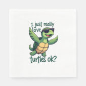 Dabbing Zee Turtle Ik hou gewoon echt van Turtles  Servet (Voorkant)