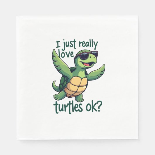 Dabbing Zee Turtle Ik hou gewoon echt van Turtles  Servet (Voorkant)