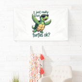 Dabbing Zee Turtle Ik hou gewoon echt van Turtles  Spandoek (Insitu)