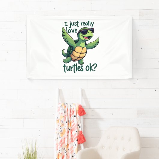 Dabbing Zee Turtle Ik hou gewoon echt van Turtles  Spandoek (Insitu)