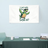 Dabbing Zee Turtle Ik hou gewoon echt van Turtles  Spandoek (Beurs)