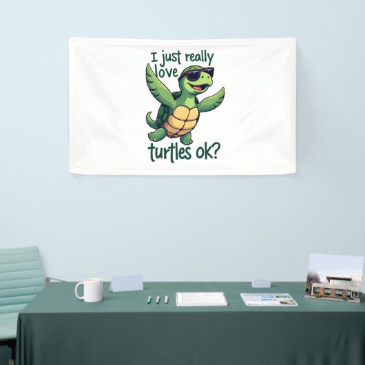 Dabbing Zee Turtle Ik hou gewoon echt van Turtles  Spandoek (Beurs)
