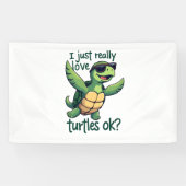Dabbing Zee Turtle Ik hou gewoon echt van Turtles  Spandoek (Horizontaal)