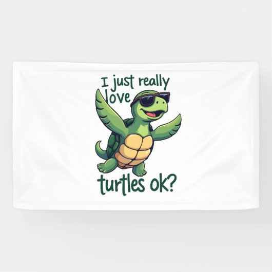 Dabbing Zee Turtle Ik hou gewoon echt van Turtles  Spandoek (Horizontaal)