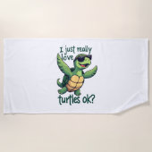 Dabbing Zee Turtle Ik hou gewoon echt van Turtles  Strandlaken (Voorkant)