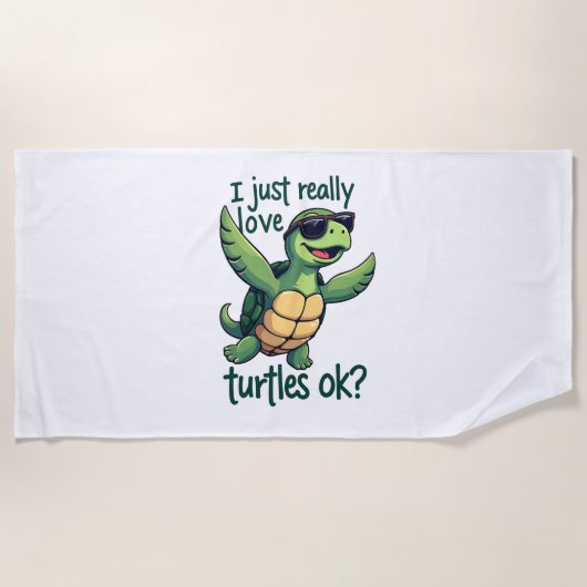 Dabbing Zee Turtle Ik hou gewoon echt van Turtles  Strandlaken (Voorkant)