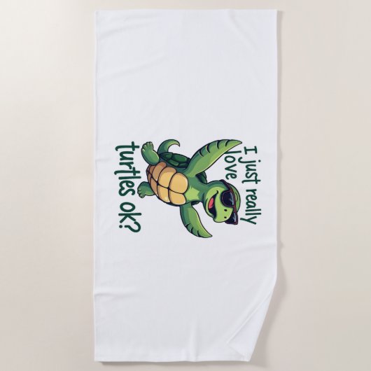 Dabbing Zee Turtle Ik hou gewoon echt van Turtles  Strandlaken (Voorkant)